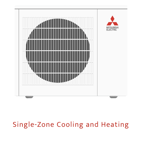 single zone cooling and heating mitsuibishi